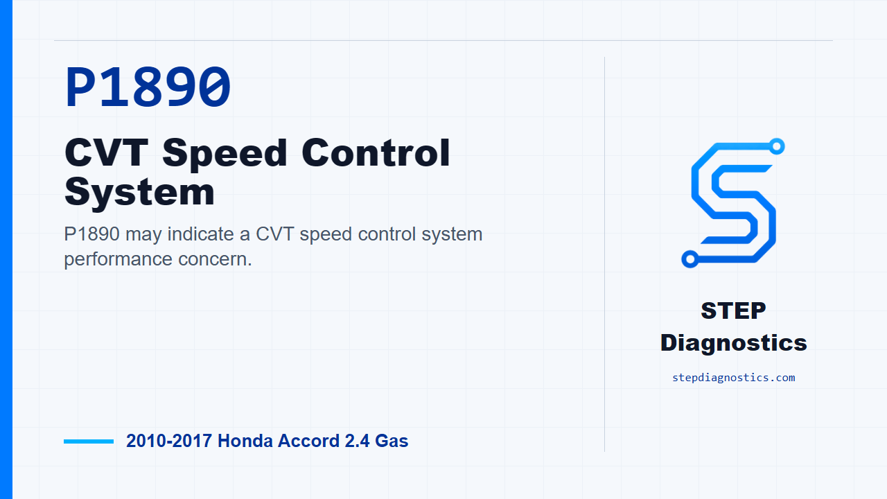 P1890 CVT Speed Control System diagnostic guide