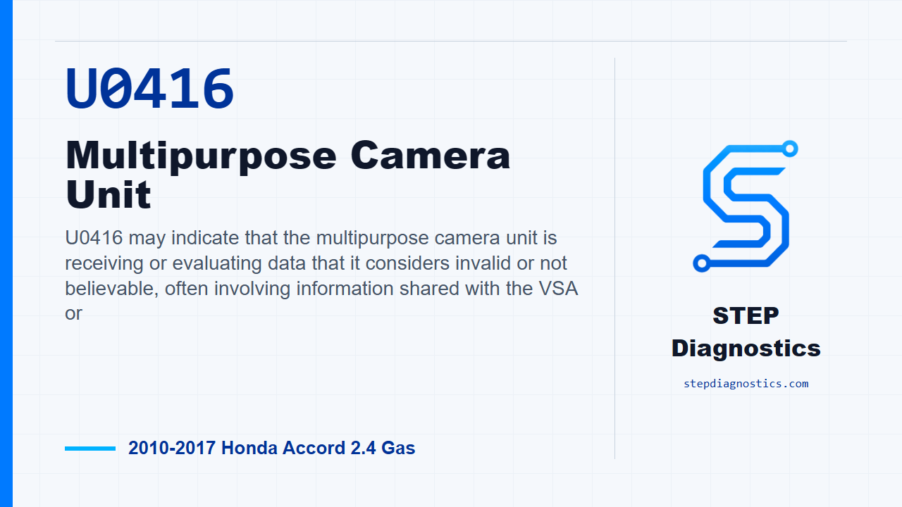 U0416 Multipurpose Camera Unit for 2010-2017 Honda Accord 2.4 Gas