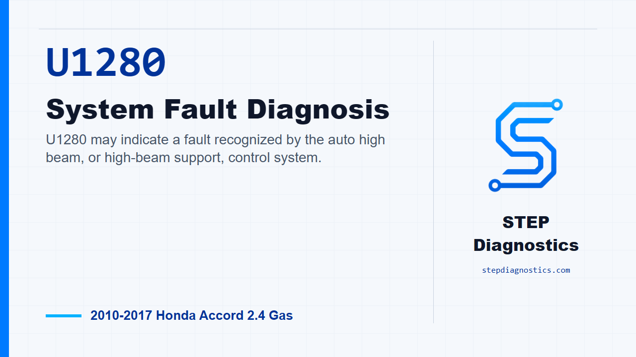 U1280 System Fault Diagnosis for 2010-2017 Honda Accord 2.4 Gas
