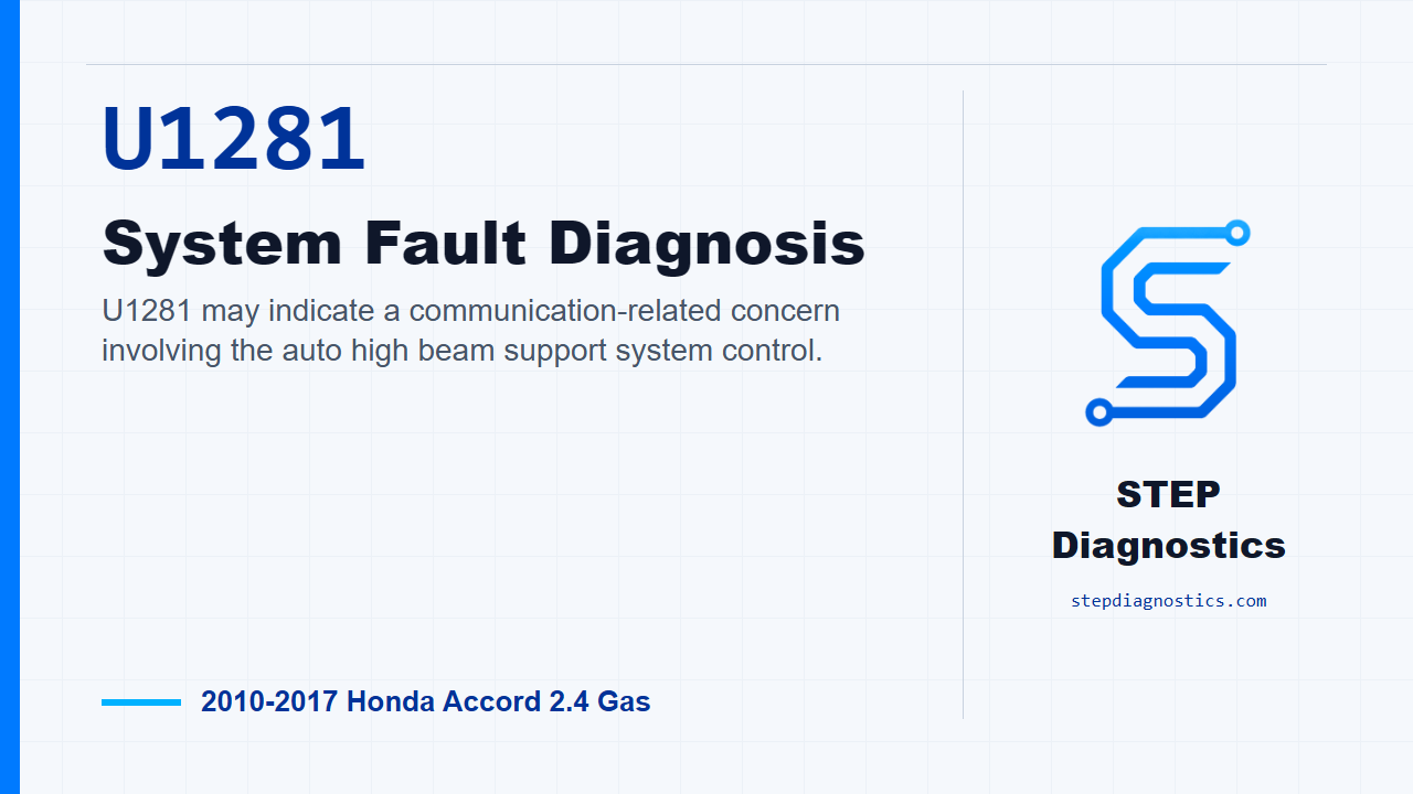 U1281 System Fault Diagnosis for 2010-2017 Honda Accord 2.4 Gas