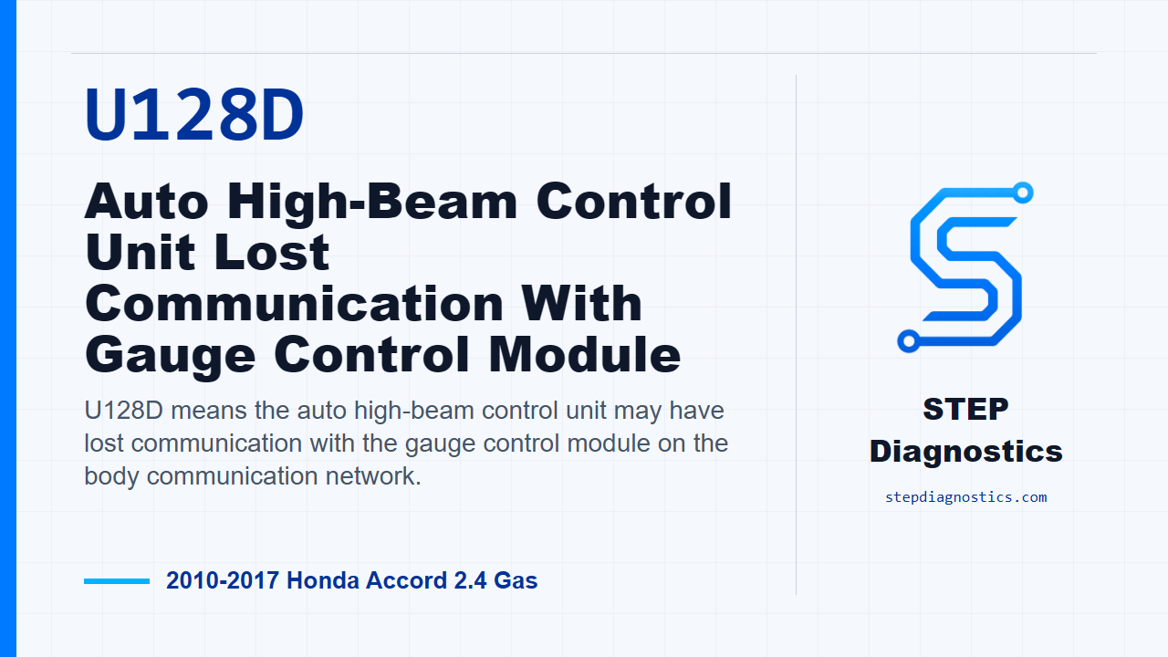U128D Auto High-Beam Control Unit Lost Communication With Gauge Control Module for 2010-2017 Honda Accord 2.4 Gas