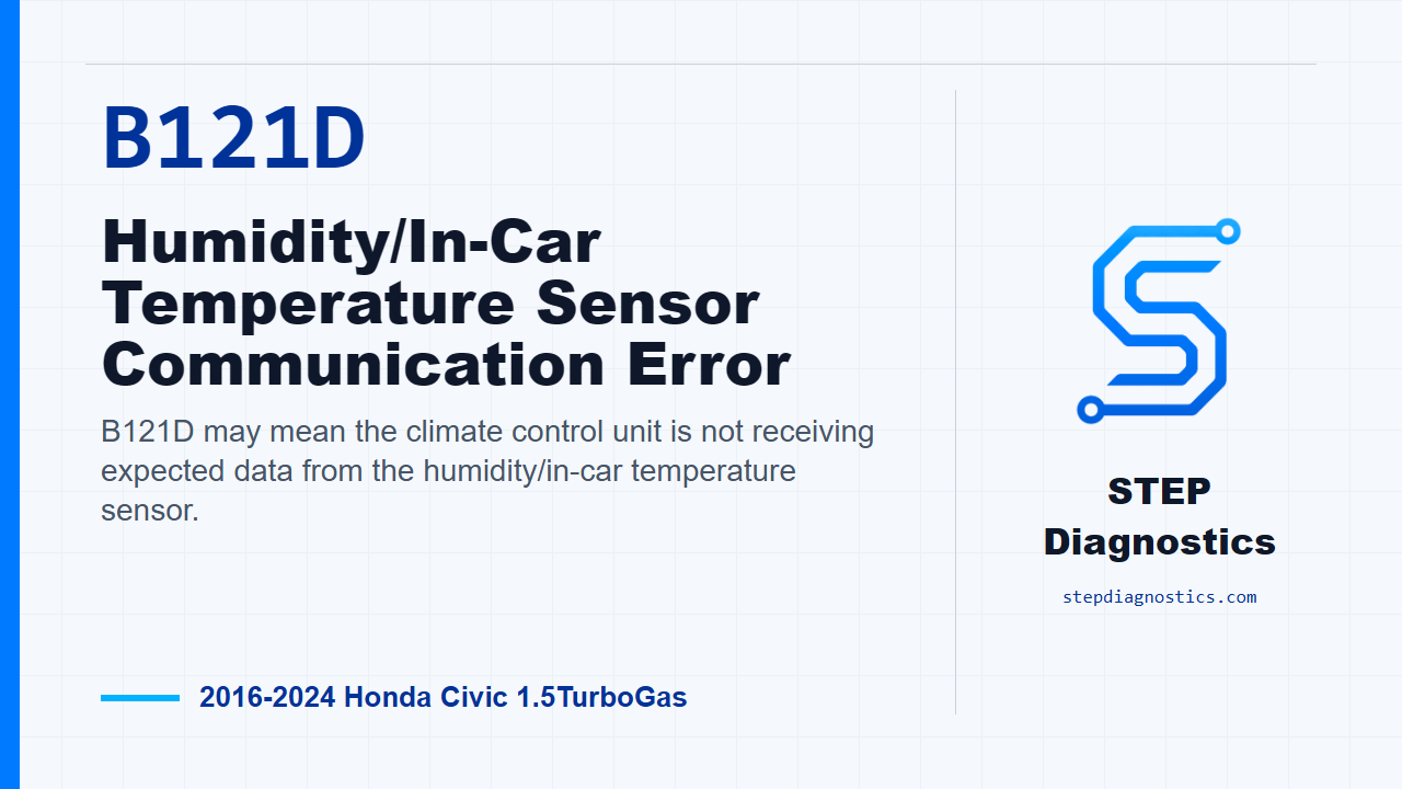 B121D Humidity/In-Car Temperature Sensor Communication Error for 2016-2024 Honda Civic 1.5TurboGas