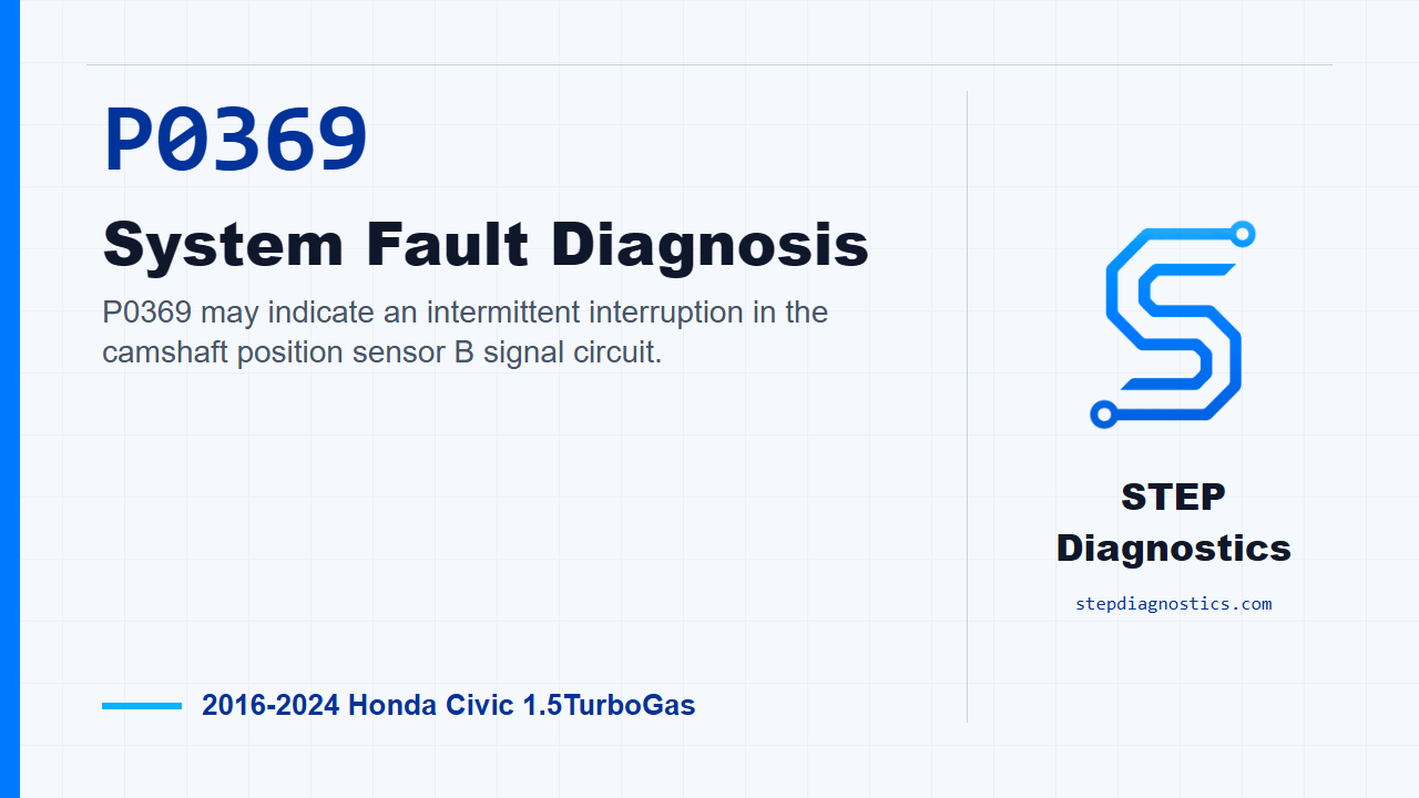 P0369 System Fault Diagnosis for 2016-2024 Honda Civic 1.5TurboGas