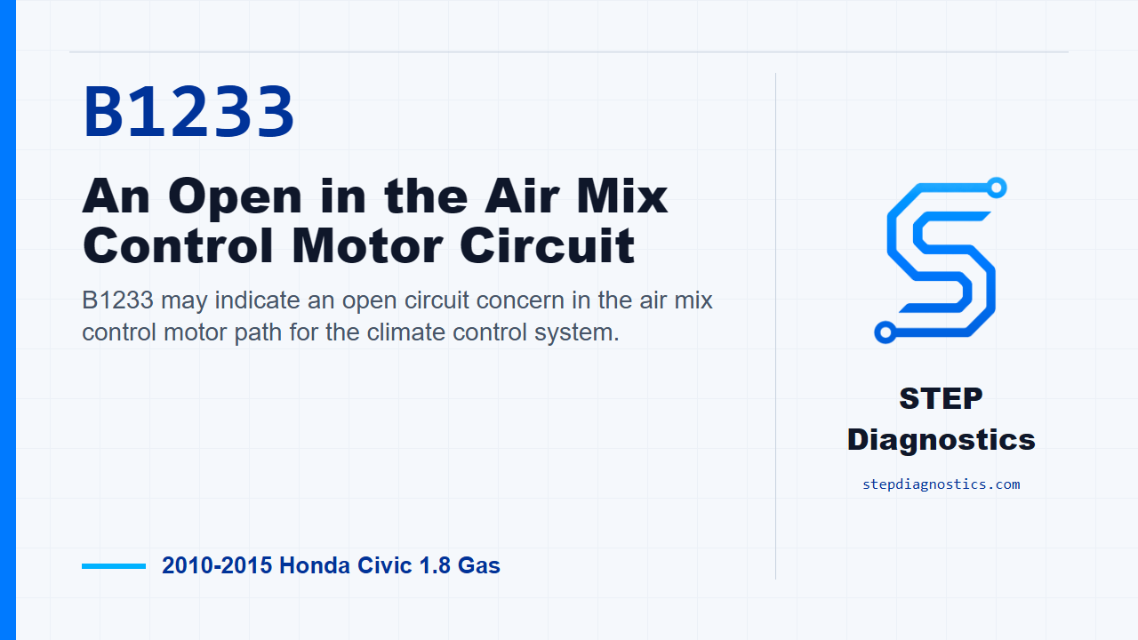 B1233 An Open in the Air Mix Control Motor Circuit diagnostic guide