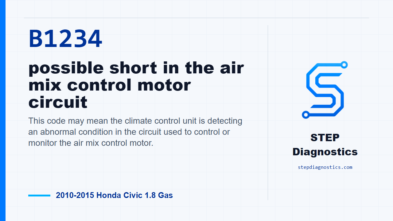 B1234 possible short in the air mix control motor circuit diagnostic guide