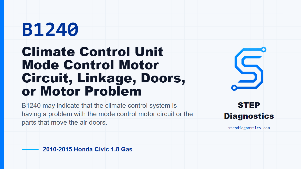 B1240 Climate Control Unit Mode Control Motor Circuit, Linkage, Doors, or Motor Problem - 2010-2... diagnostic guide