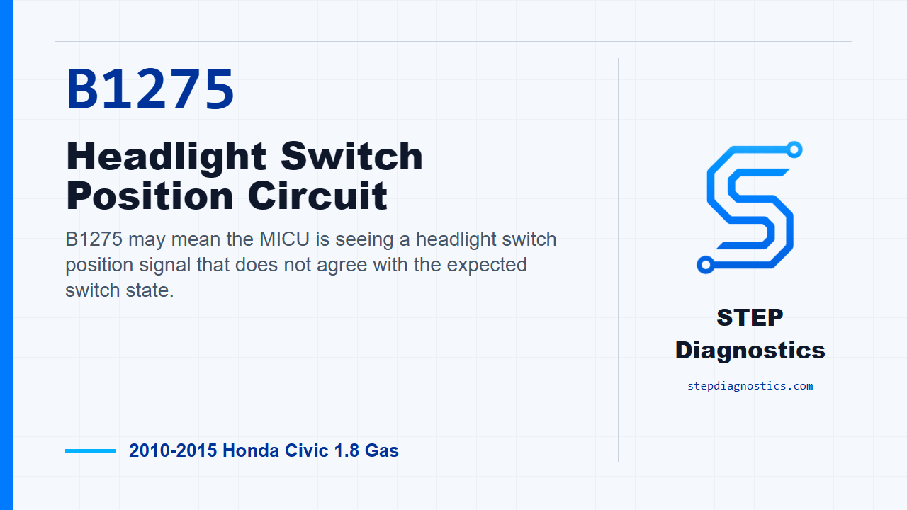 B1275 Headlight Switch Position Circuit diagnostic guide