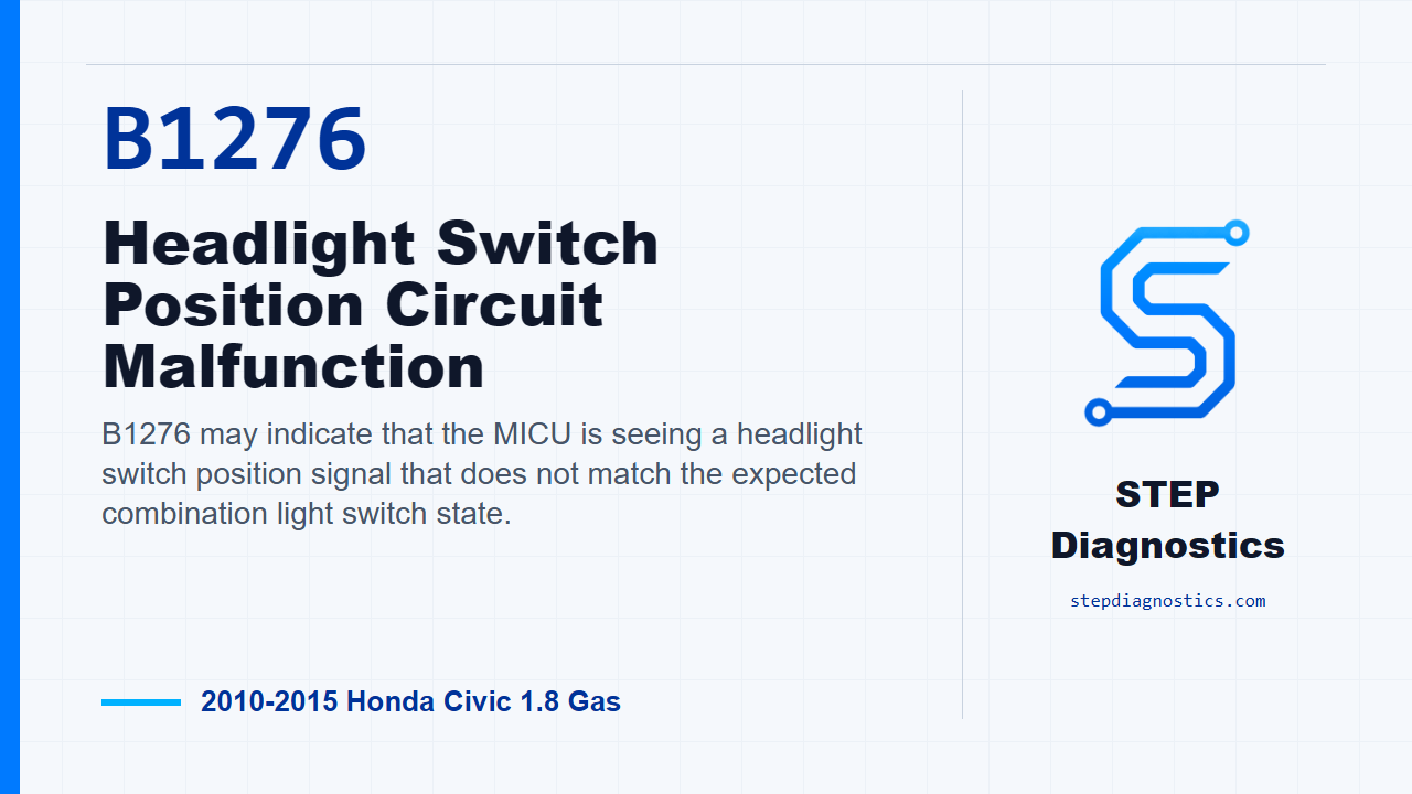 B1276 Headlight Switch Position Circuit Malfunction diagnostic guide