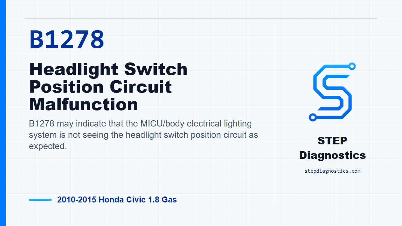 B1278 Headlight Switch Position Circuit Malfunction diagnostic guide