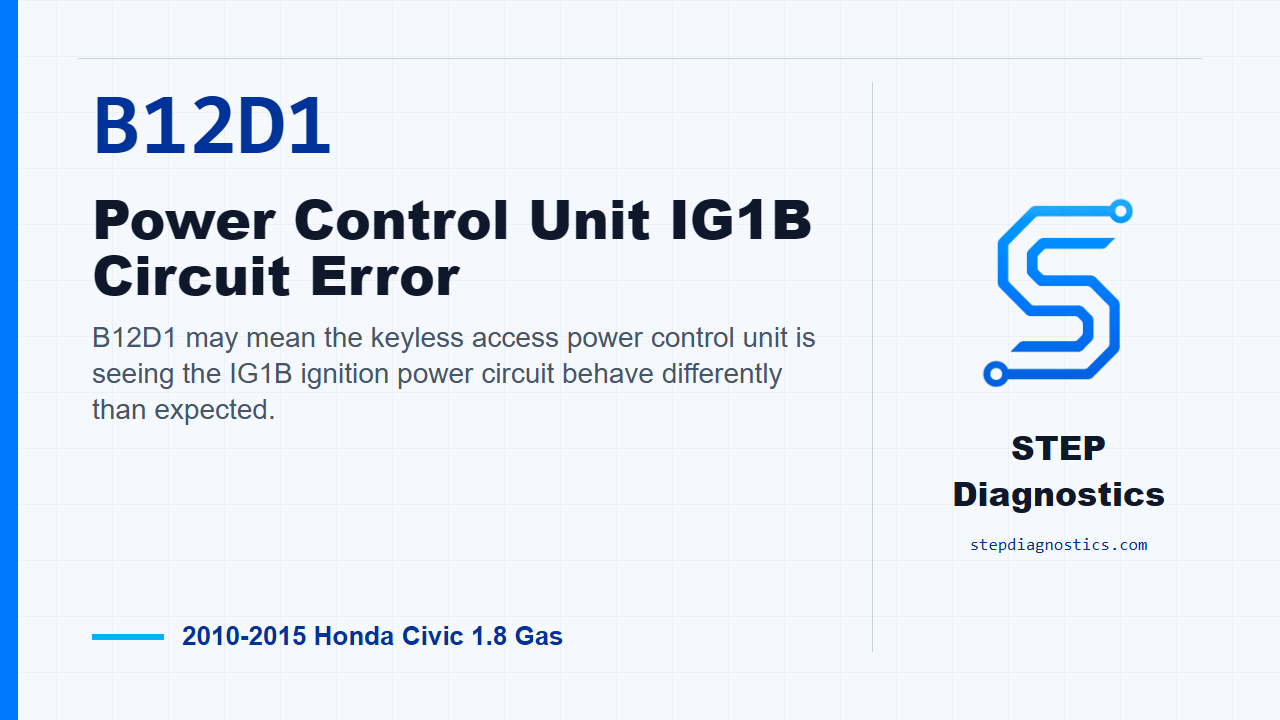 B12D1 Power Control Unit IG1B Circuit Error diagnostic guide