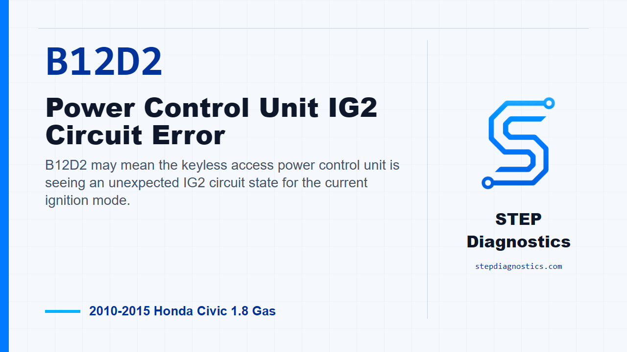 B12D2 Power Control Unit IG2 Circuit Error diagnostic guide
