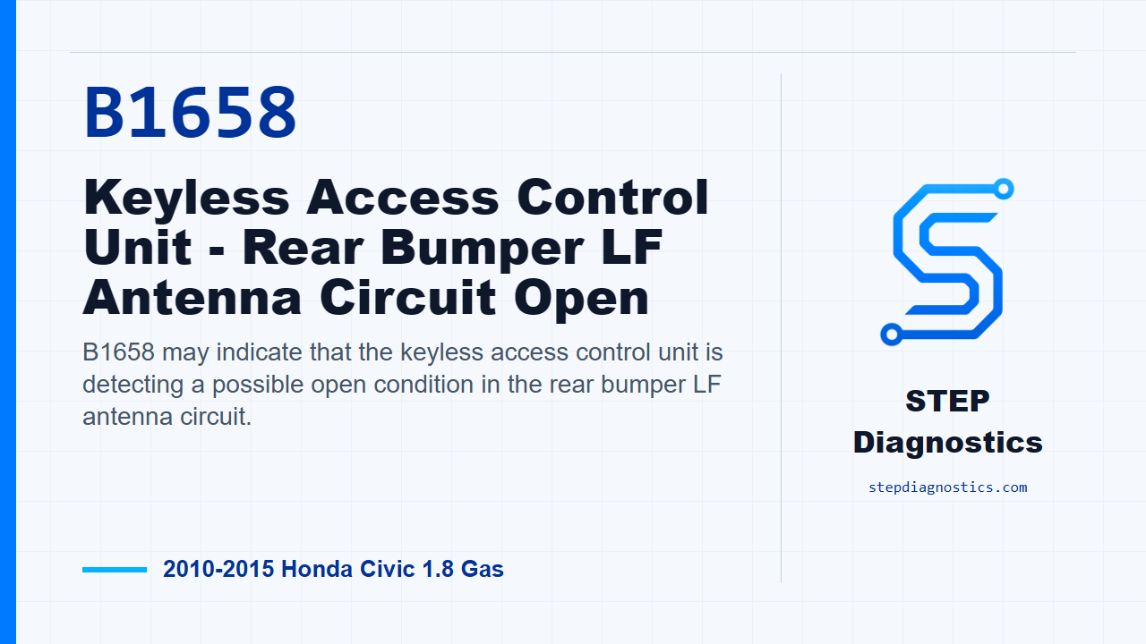 B1658 Keyless Access Control Unit - Rear Bumper LF Antenna Circuit Open diagnostic guide