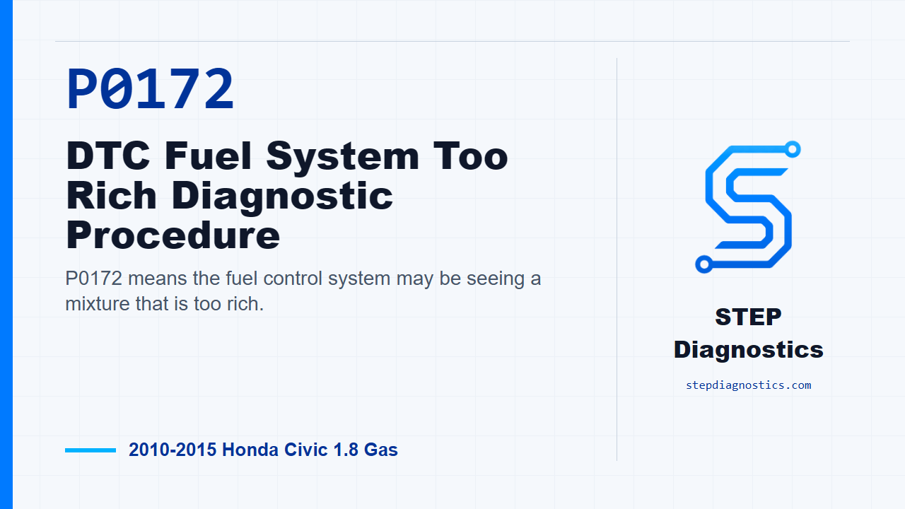 P0172 DTC Fuel System Too Rich Diagnostic Procedure diagnostic guide