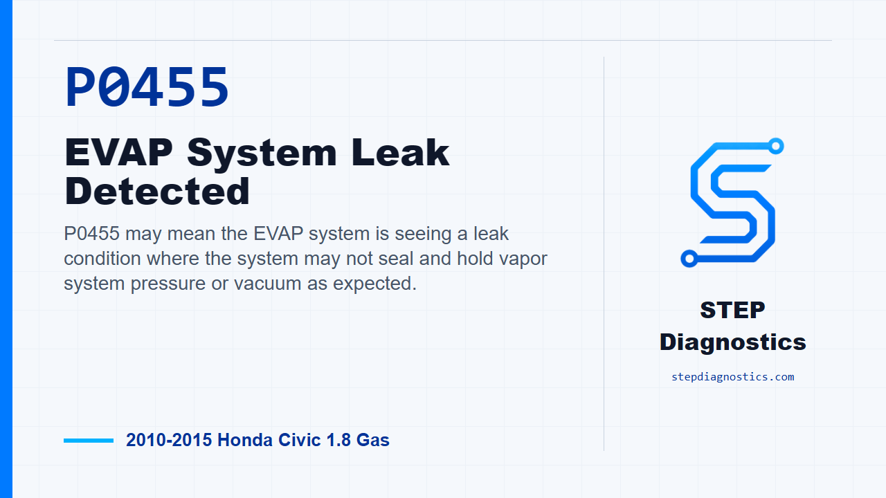P0455 EVAP System Leak Detected for 2010-2015 Honda Civic 1.8 Gas