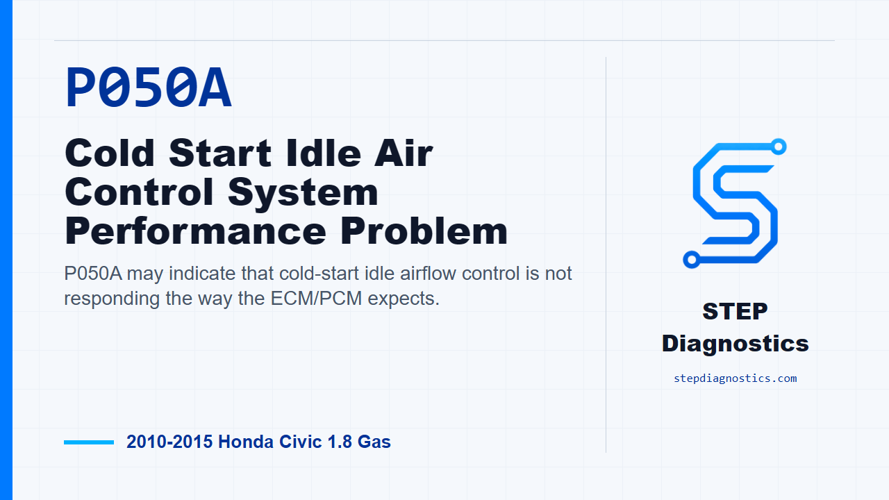 P050A Cold Start Idle Air Control System Performance Problem for 2010-2015 Honda Civic 1.8 Gas