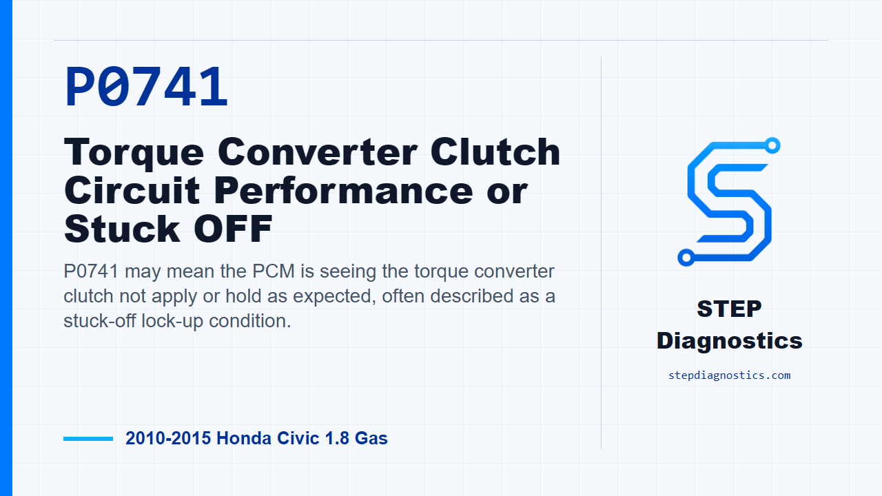 P0741 Torque Converter Clutch Circuit Performance or Stuck OFF diagnostic guide