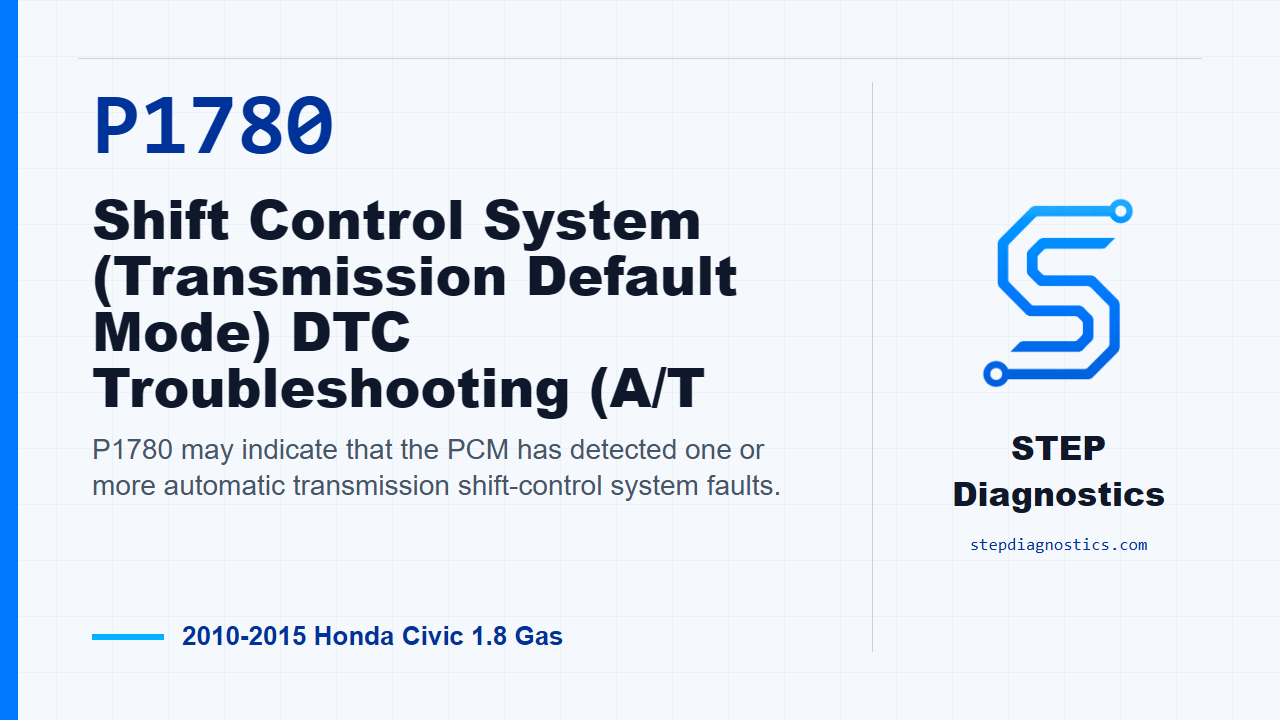 P1780 Shift Control System (Transmission Default Mode) DTC Troubleshooting (A/T for 2010-2015 Honda Civic 1.8 Gas