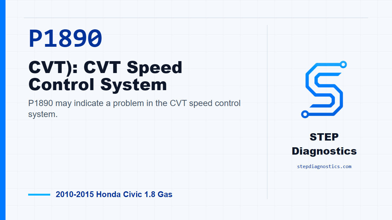 P1890 CVT): CVT Speed Control System for 2010-2015 Honda Civic 1.8 Gas