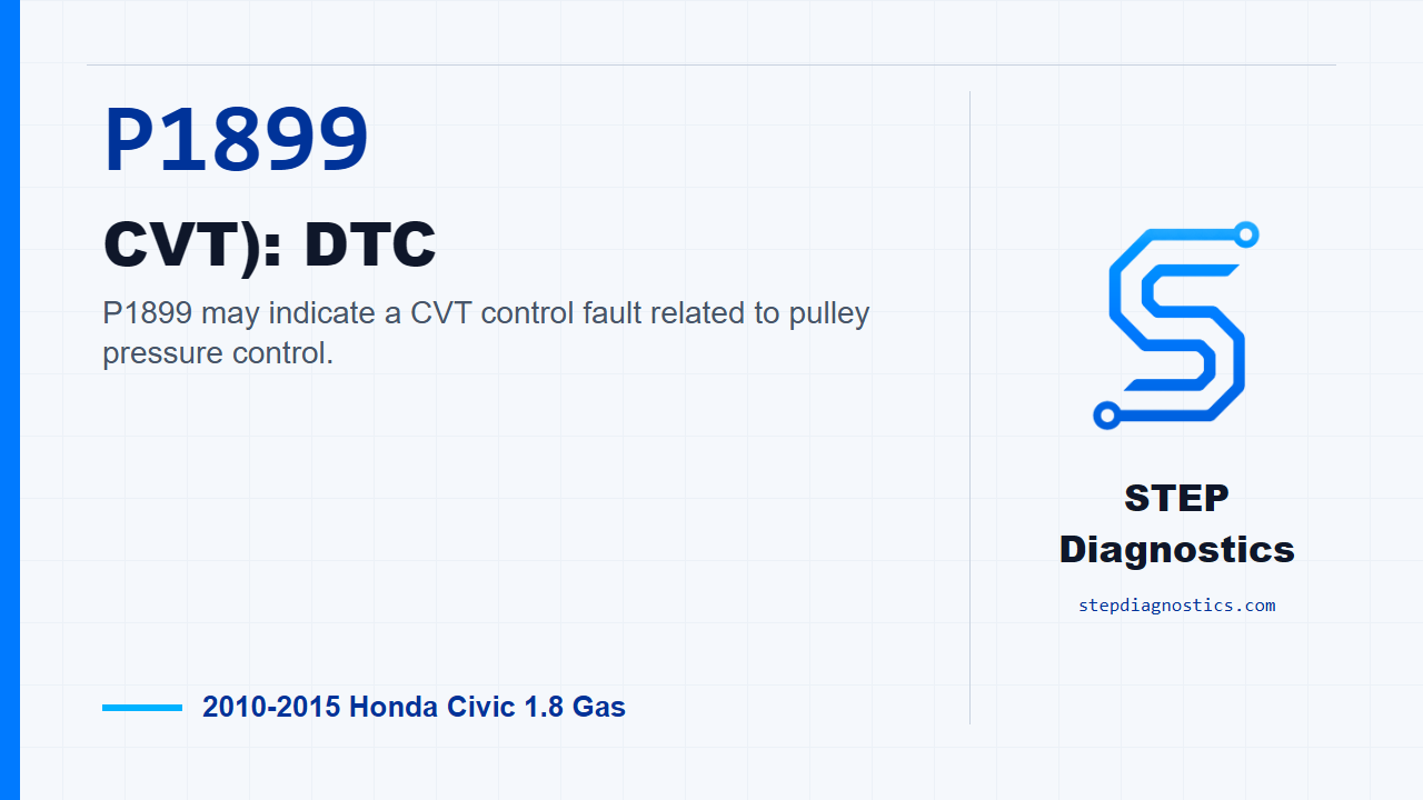 P1899 CVT): DTC for 2010-2015 Honda Civic 1.8 Gas
