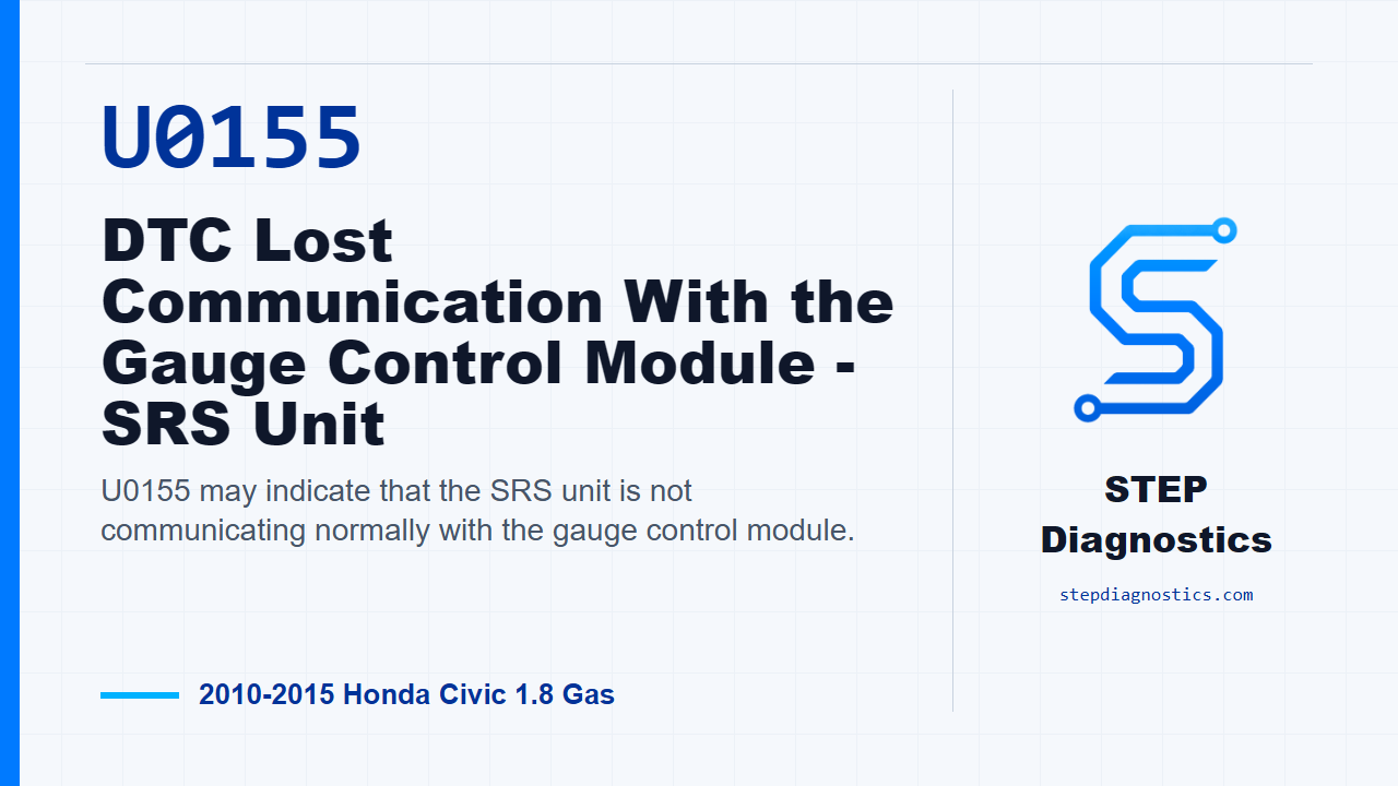 U0155 DTC Lost Communication With the Gauge Control Module - SRS Unit diagnostic guide