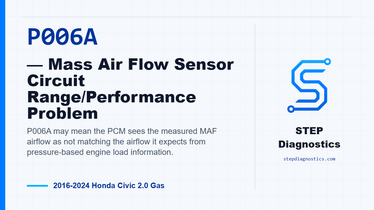 P006A — Mass Air Flow Sensor Circuit Range/Performance Problem diagnostic guide