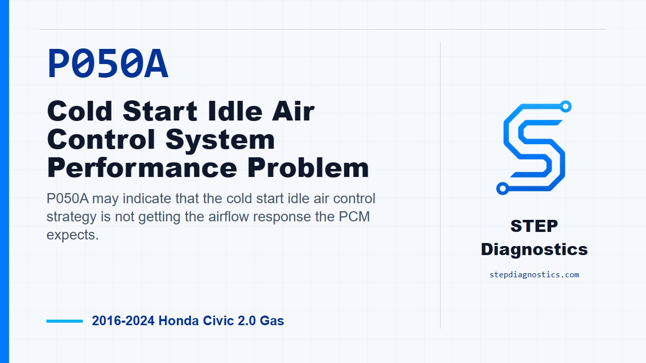 P050A Cold Start Idle Air Control System Performance Problem diagnostic guide
