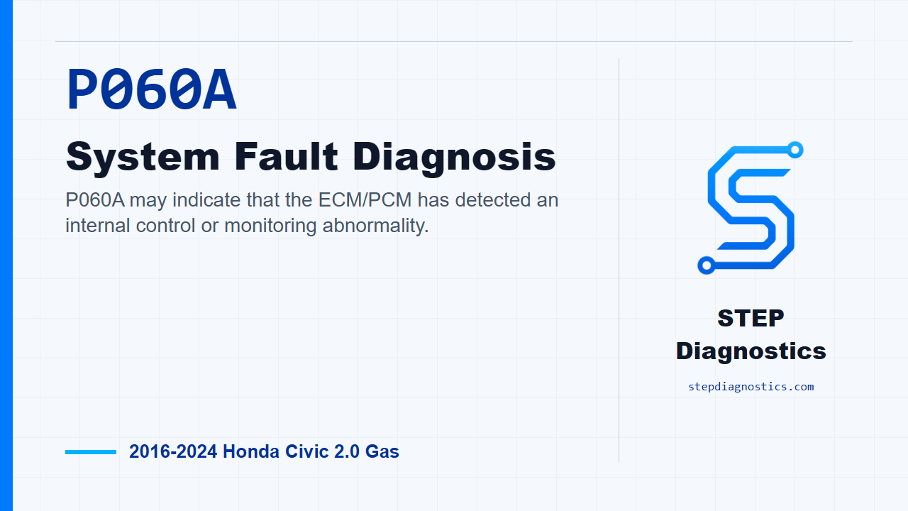 P060A System Fault Diagnosis for 2016-2024 Honda Civic 2.0 Gas