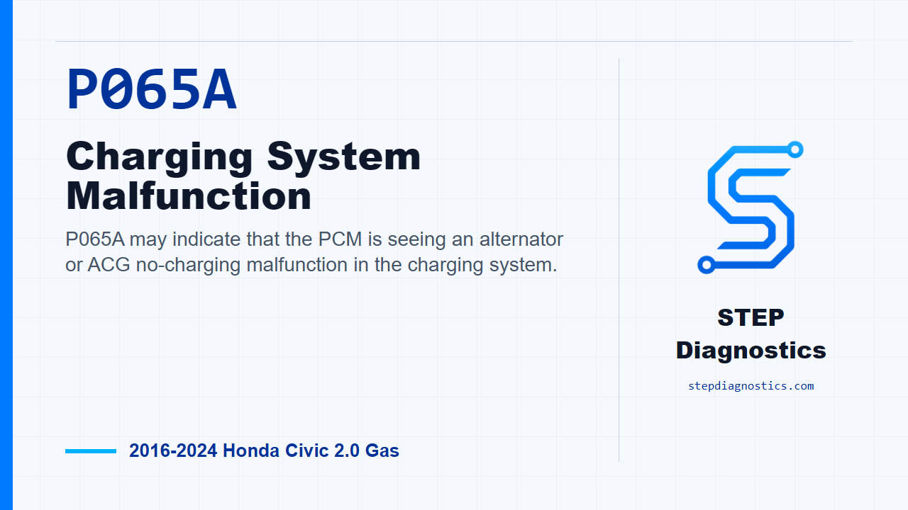 P065A Charging System Malfunction diagnostic guide