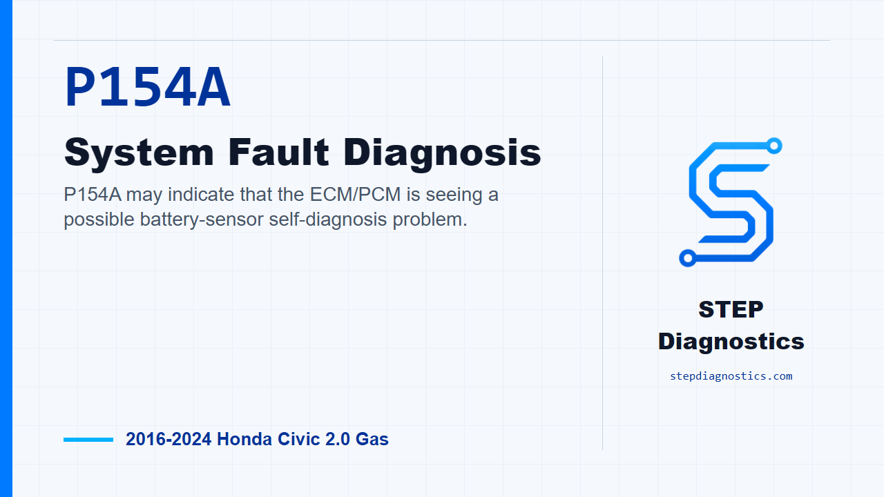 P154A System Fault Diagnosis for 2016-2024 Honda Civic 2.0 Gas