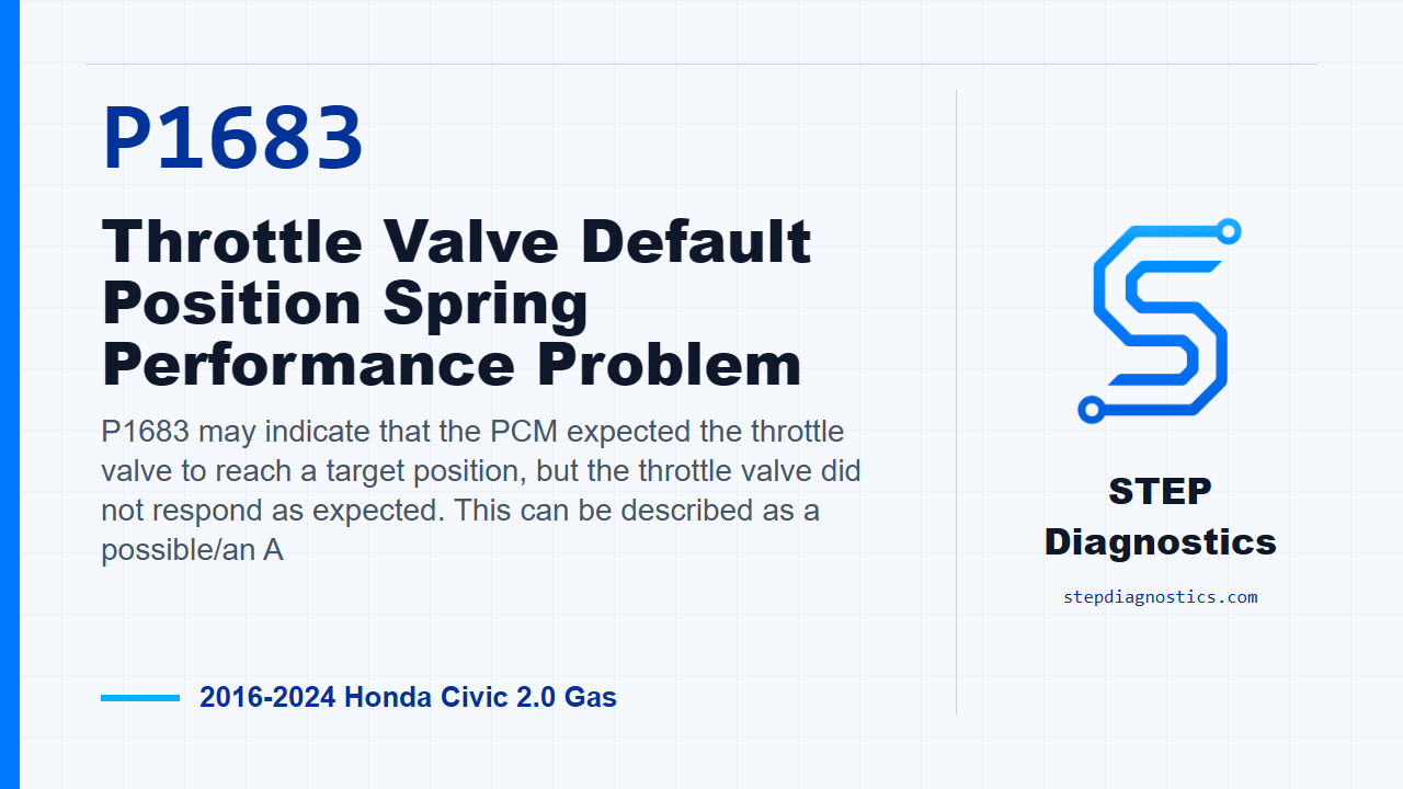 P1683 Throttle Valve Default Position Spring Performance Problem diagnostic guide