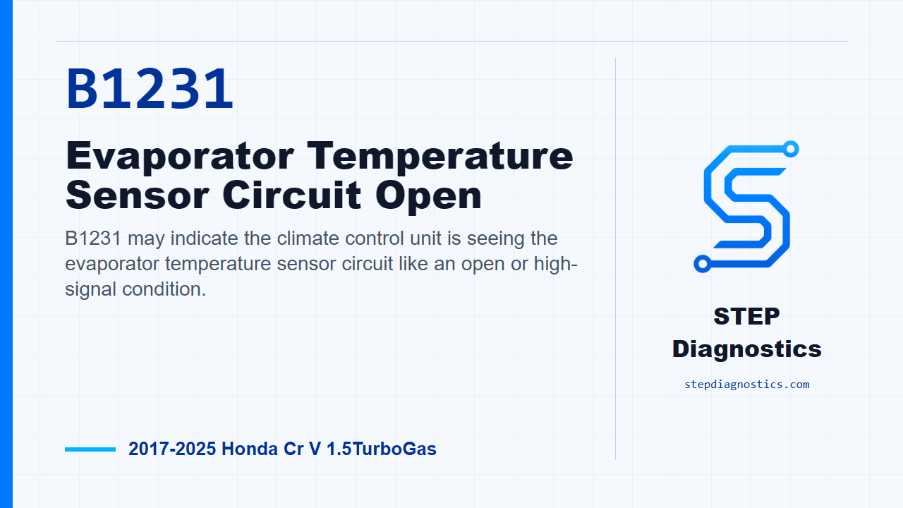 B1231 Evaporator Temperature Sensor Circuit Open diagnostic guide