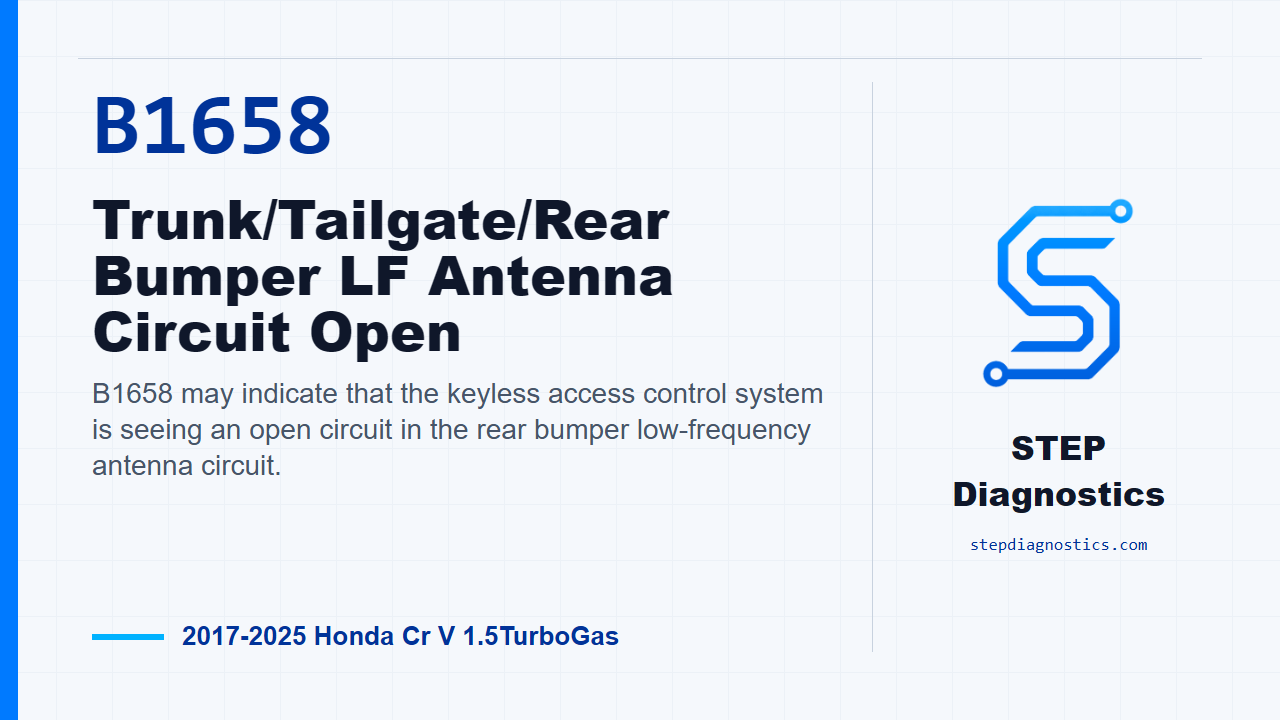B1658 Trunk/Tailgate/Rear Bumper LF Antenna Circuit Open diagnostic guide