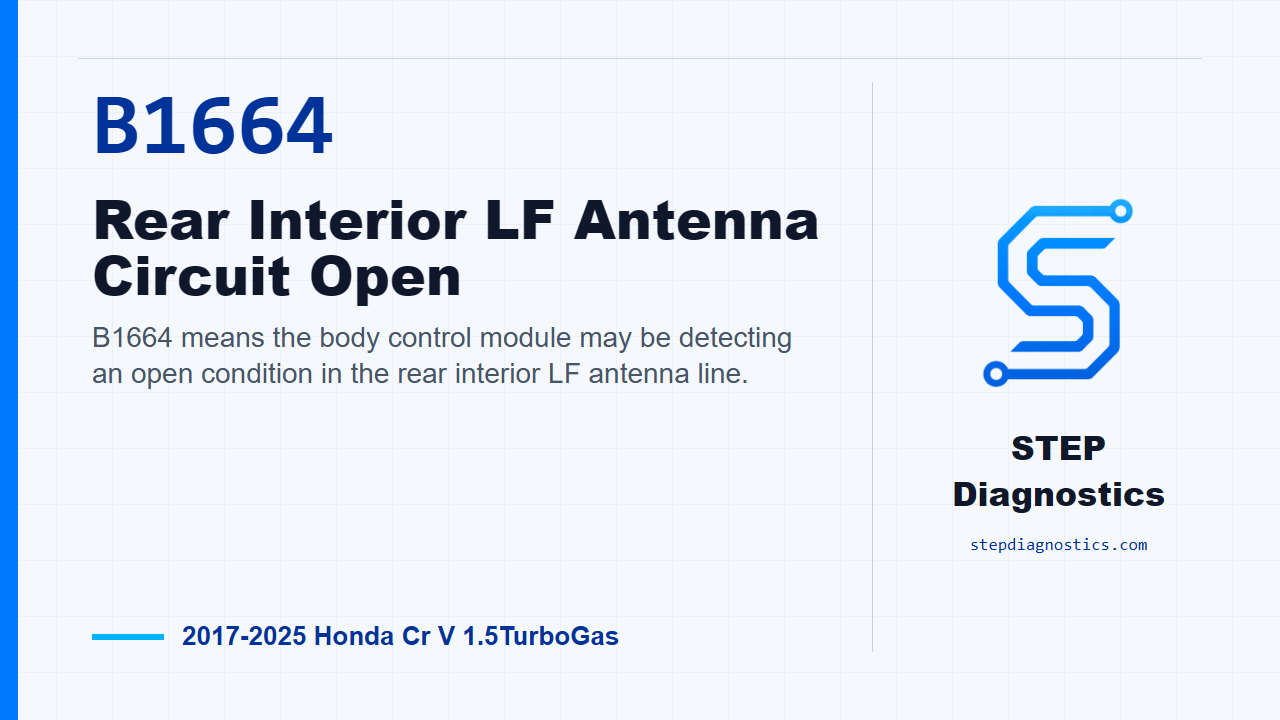 B1664 Rear Interior LF Antenna Circuit Open diagnostic guide