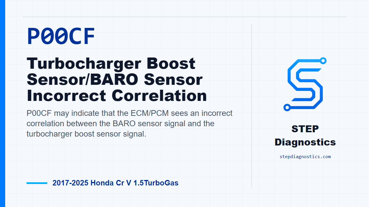 P00CF Turbocharger Boost Sensor/BARO Sensor Incorrect Correlation diagnostic guide
