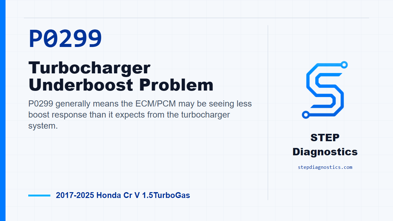 P0299 Turbocharger Underboost Problem for 2017-2025 Honda Cr V 1.5TurboGas