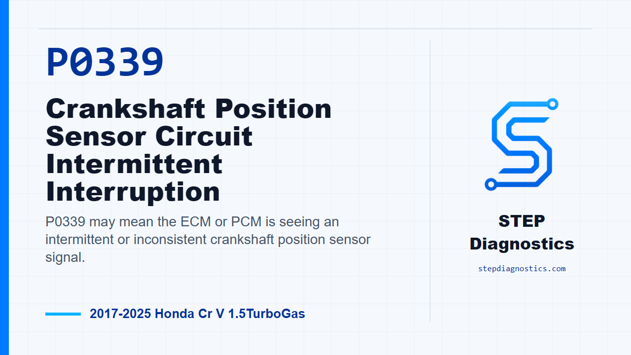 P0339 Crankshaft Position Sensor Circuit Intermittent Interruption diagnostic guide