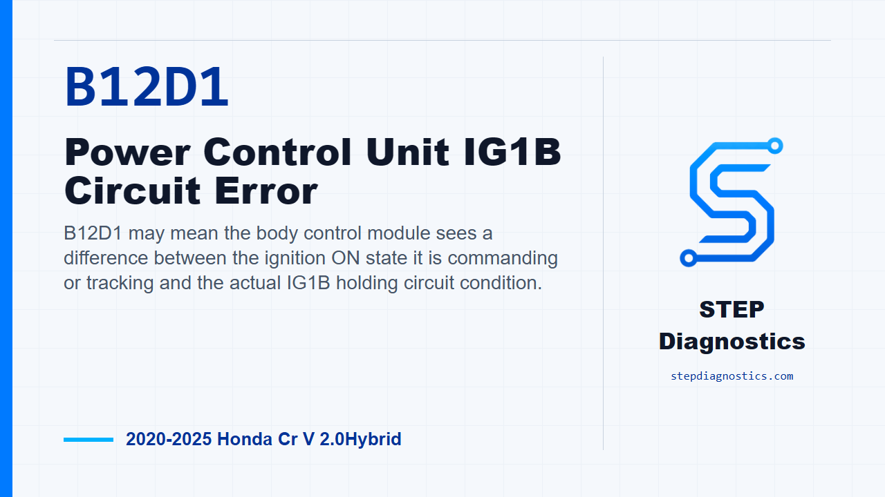 B12D1 Power Control Unit IG1B Circuit Error for 2020-2025 Honda Cr V 2.0Hybrid