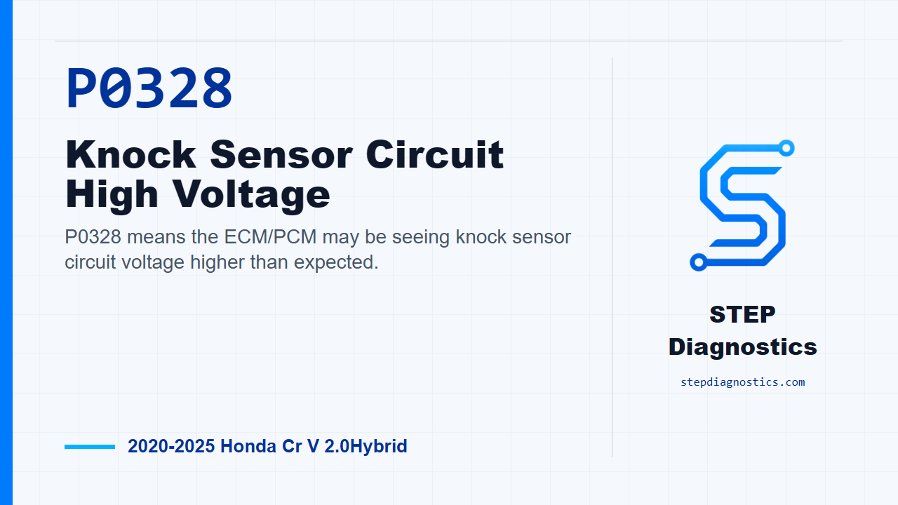 P0328 Knock Sensor Circuit High Voltage for 2020-2025 Honda Cr V 2.0Hybrid