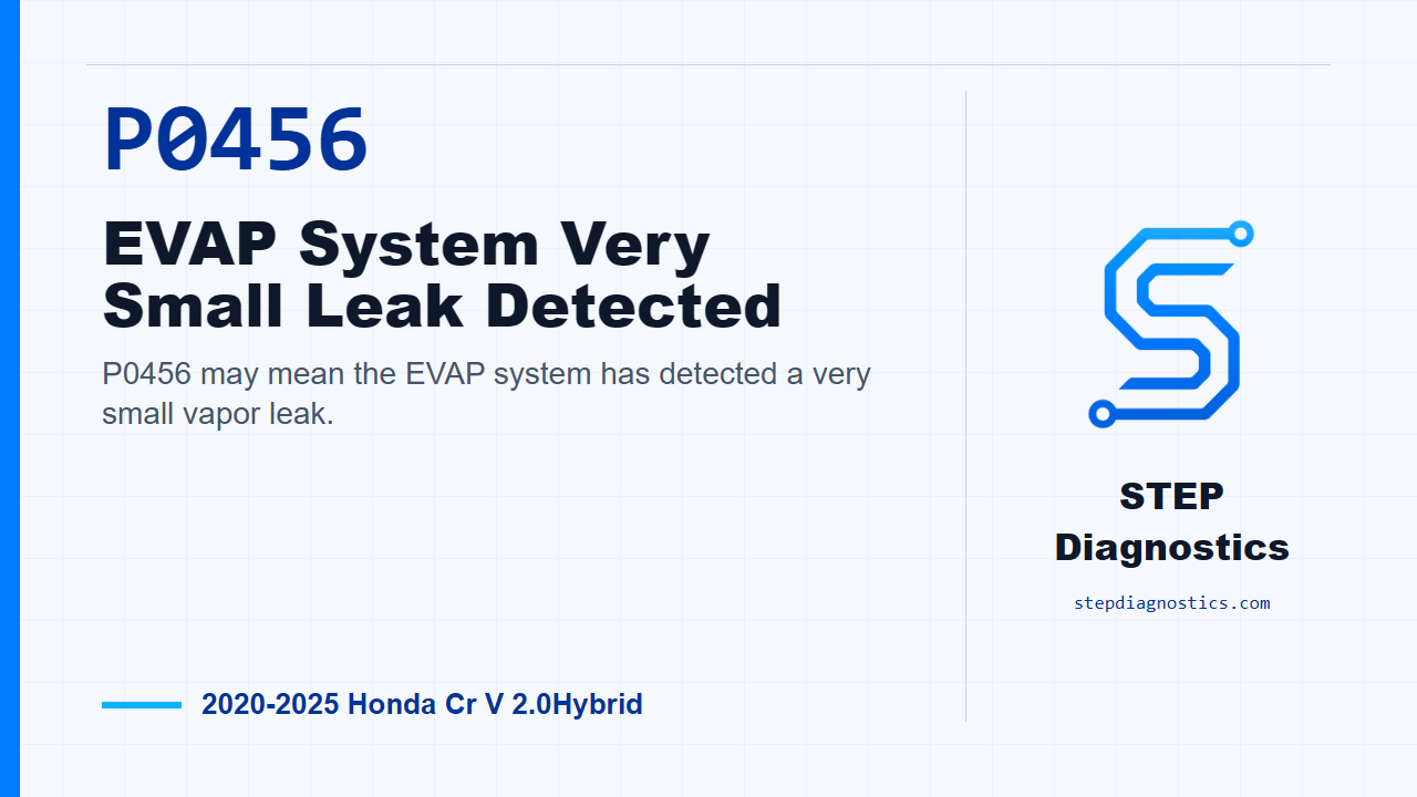 P0456 EVAP System Very Small Leak Detected for 2020-2025 Honda Cr V 2.0Hybrid