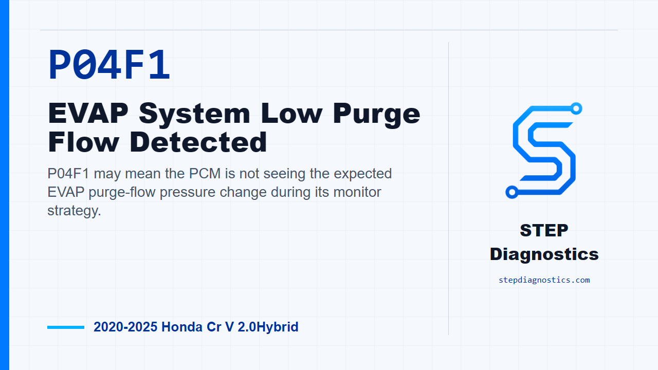 P04F1 EVAP System Low Purge Flow Detected for 2020-2025 Honda Cr V 2.0Hybrid