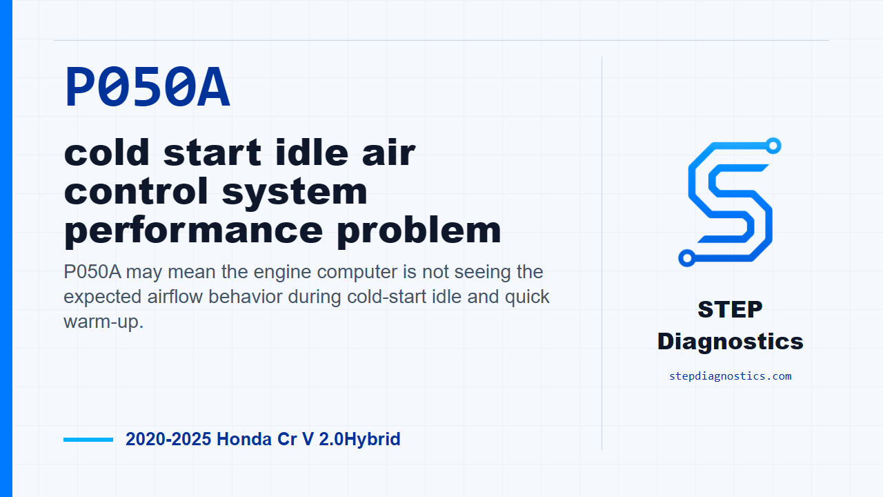 P050A cold start idle air control system performance problem for 2020-2025 Honda Cr V 2.0Hybrid