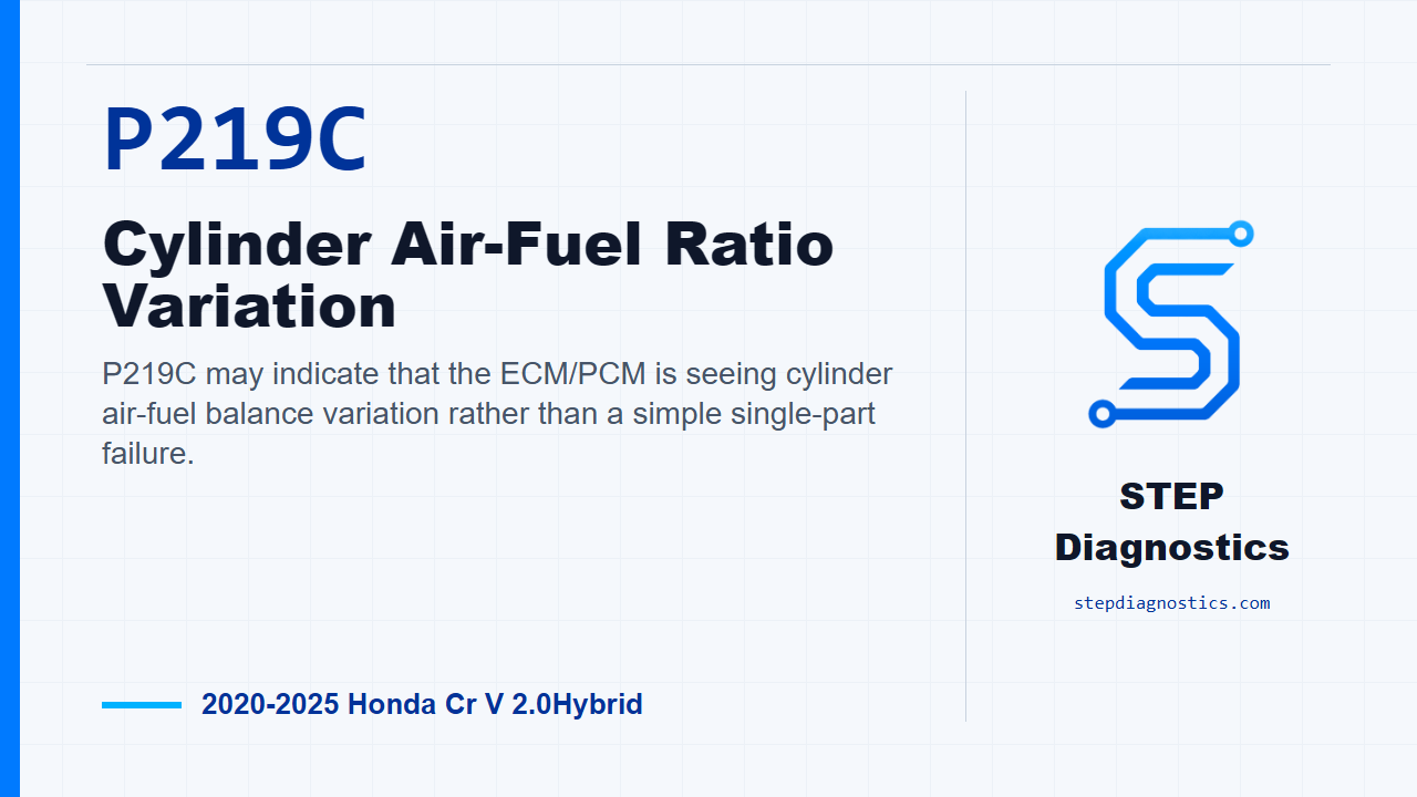 P219C Cylinder Air-Fuel Ratio Variation for 2020-2025 Honda Cr V 2.0Hybrid
