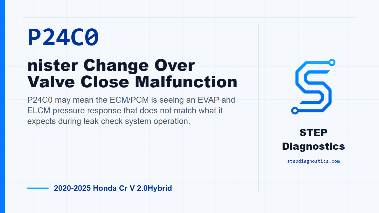 P24C0 nister Change Over Valve Close Malfunction for 2020-2025 Honda Cr V 2.0Hybrid