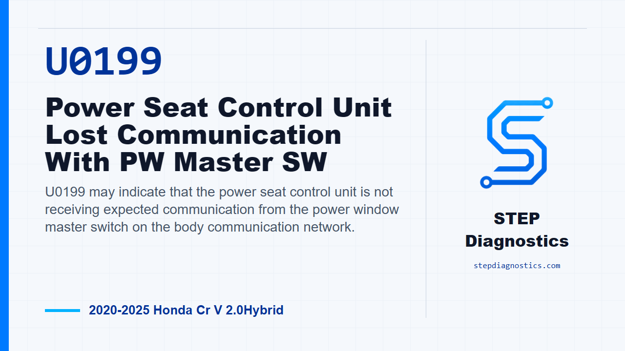 U0199 Power Seat Control Unit Lost Communication With PW Master SW diagnostic guide