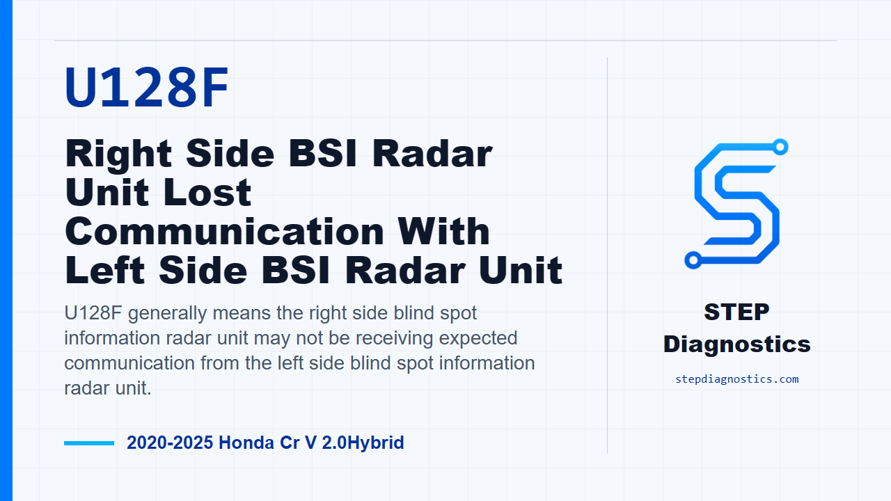 U128F Right Side BSI Radar Unit Lost Communication With Left Side BSI Radar Unit diagnostic guide