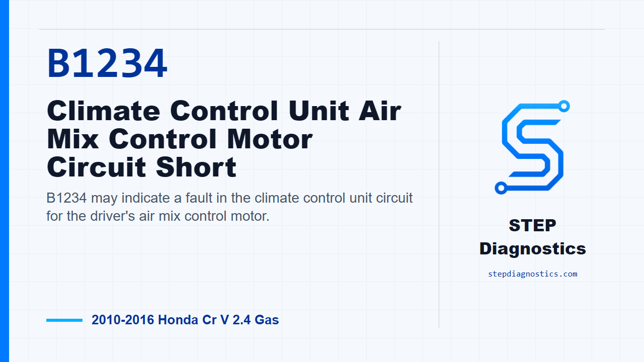 B1234 Climate Control Unit Air Mix Control Motor Circuit Short for 2010-2016 Honda Cr V 2.4 Gas