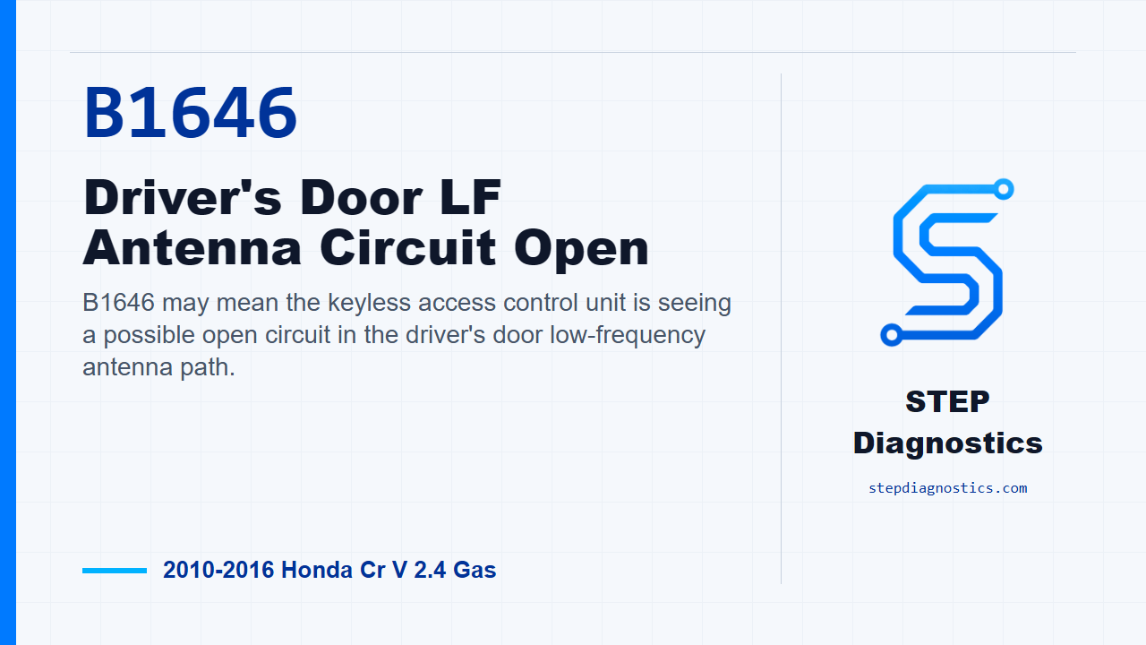 B1646 Driver's Door LF Antenna Circuit Open diagnostic guide