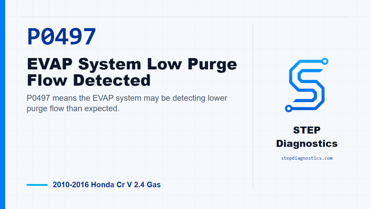 P0497 EVAP System Low Purge Flow Detected for 2010-2016 Honda Cr V 2.4 Gas