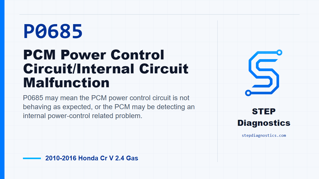 P0685 PCM Power Control Circuit/Internal Circuit Malfunction diagnostic guide