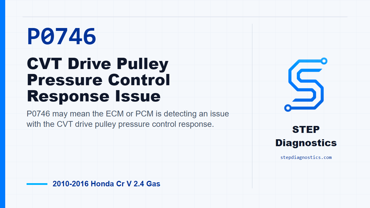 P0746 CVT Drive Pulley Pressure Control Response Issue diagnostic guide